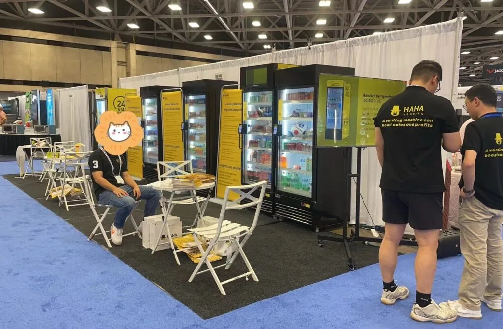 HAHA Vending machines in a hotel lobby